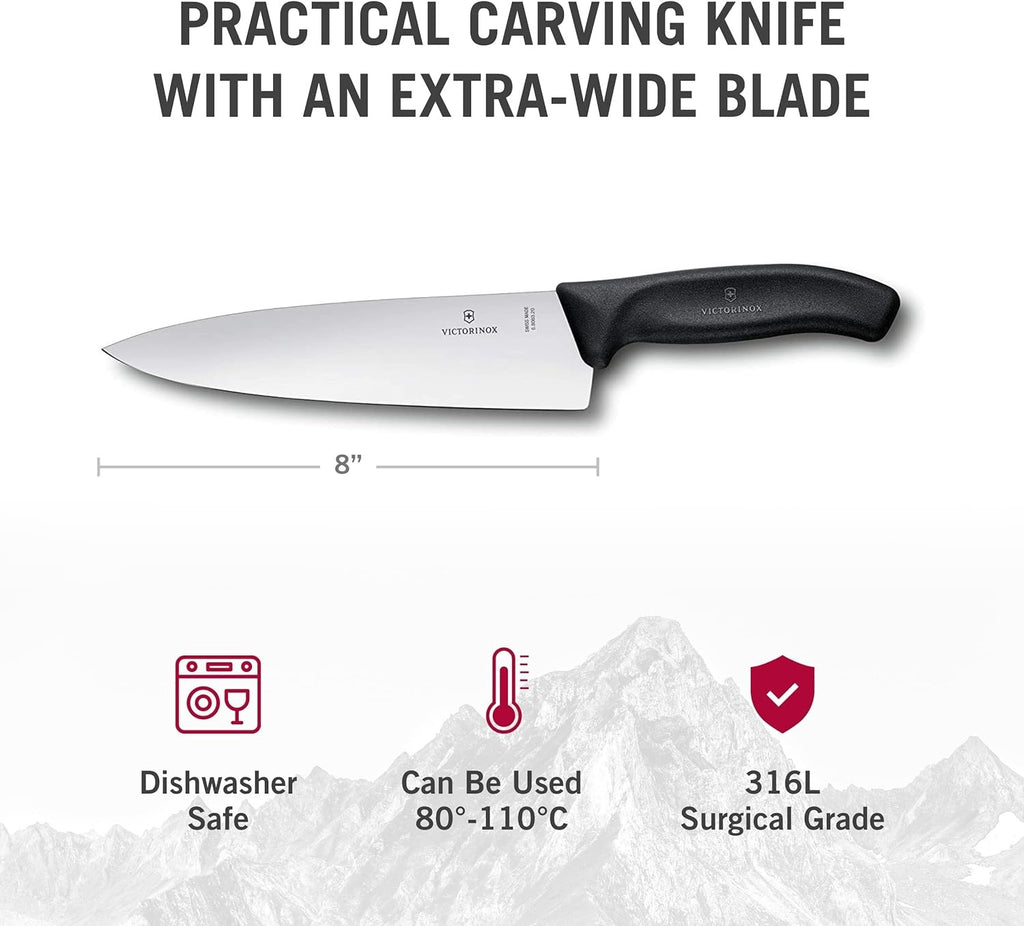 Victorinox Swiss Classic  Straight-Edge Chef's 8" Knife - Black - 6.8063.20-X2