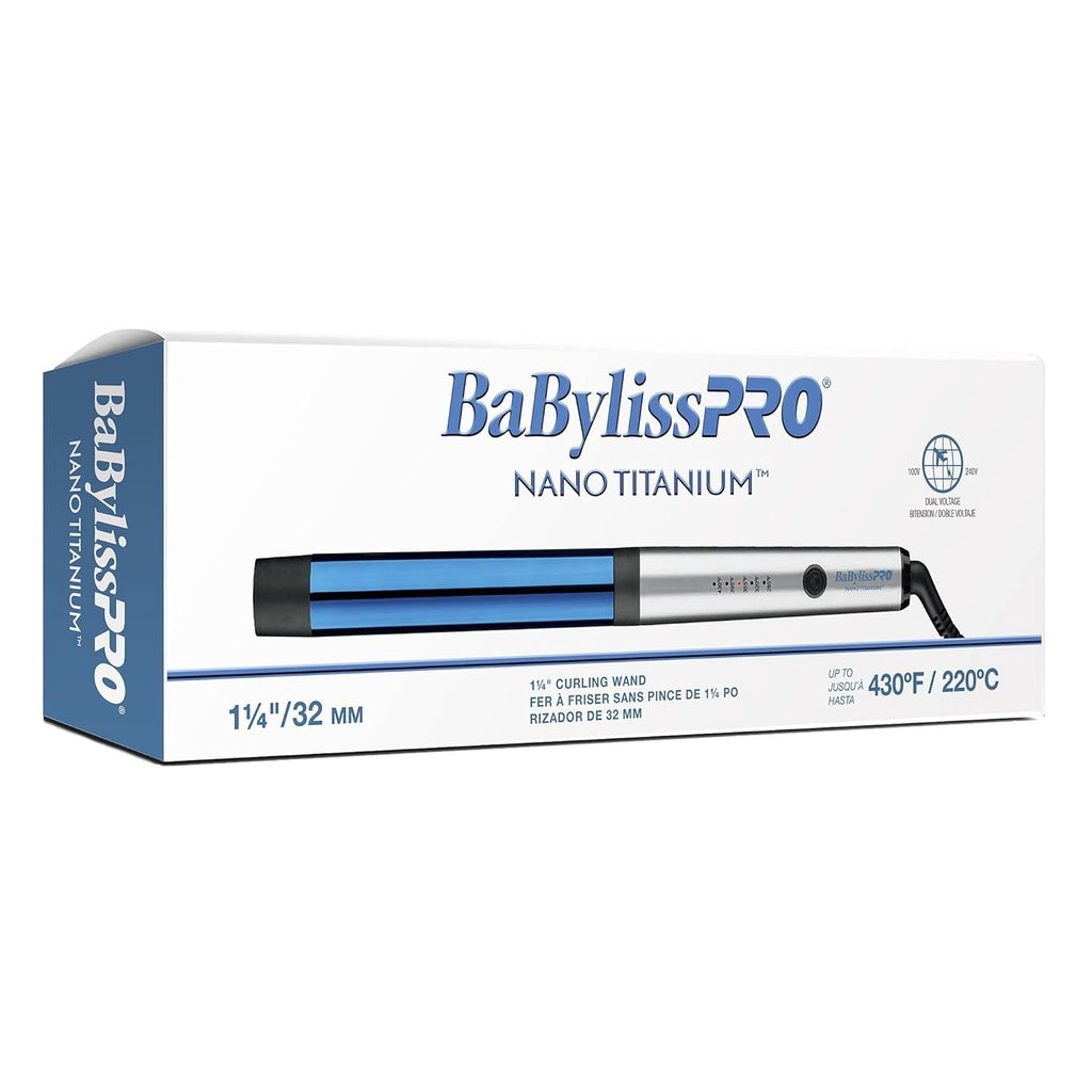 BaBylissPRO Nano Titanium Curling Wand 1-1/4 inch (32mm), BNTW125NUC