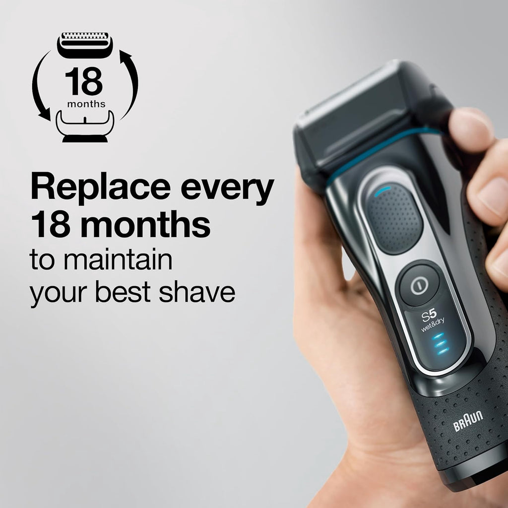 Braun Series 5 52B Electric Shaver Head Replacement Cassette, Black