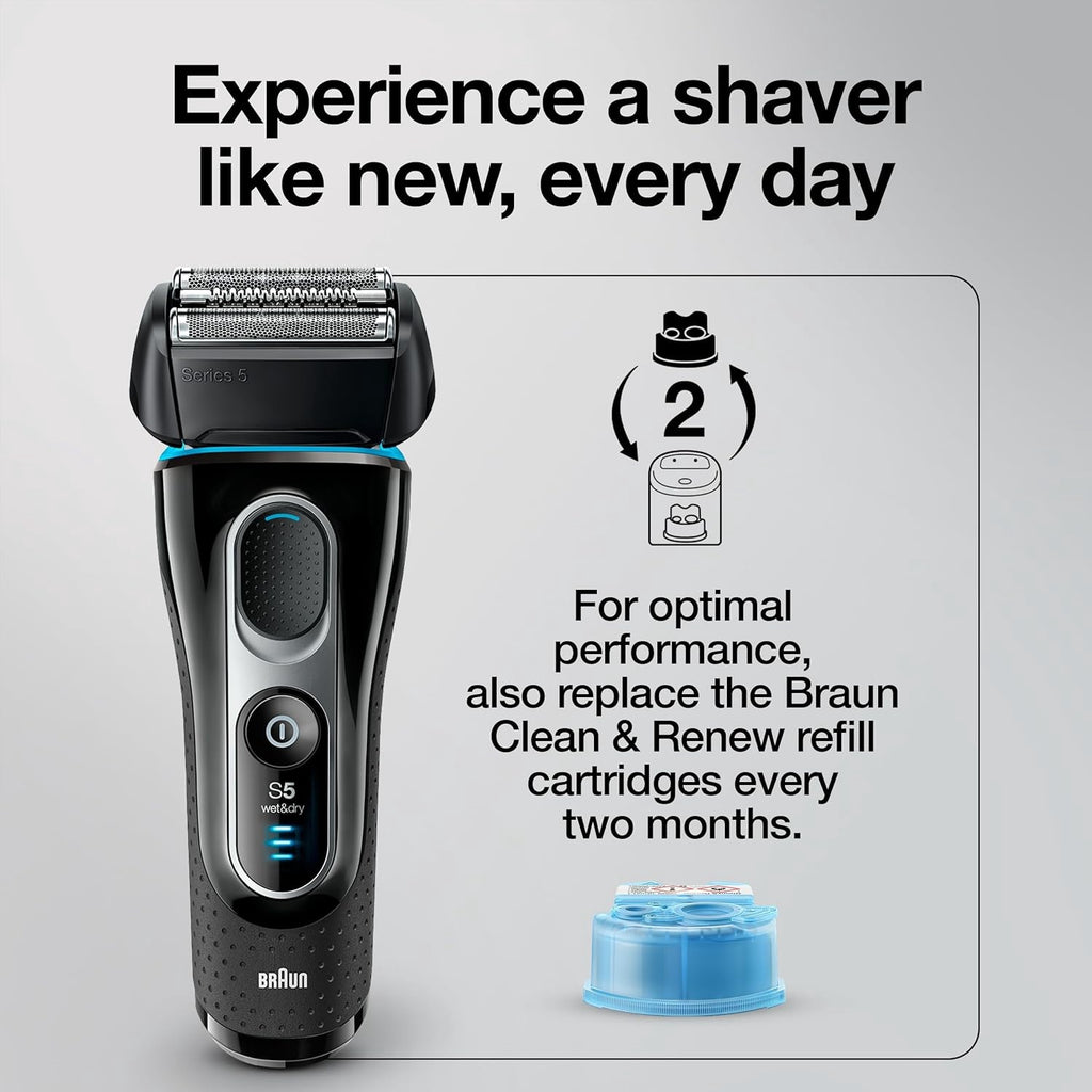 Braun Series 5 52B Electric Shaver Head Replacement Cassette, Black
