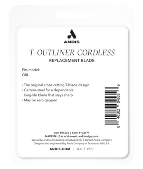 Andis Cordless T-Outliner Li Replacement T-Blade , 04535
