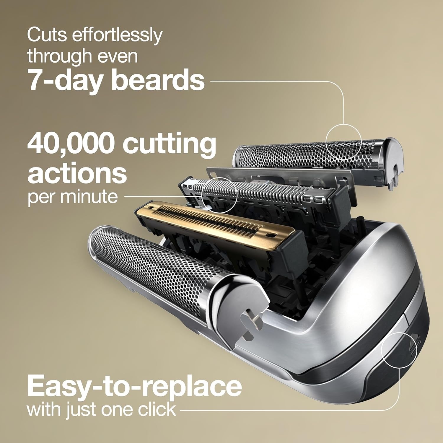 Braun 96M Series 9 Pro Electric Shaver Replacement Foil and Cutter, Matte Silver