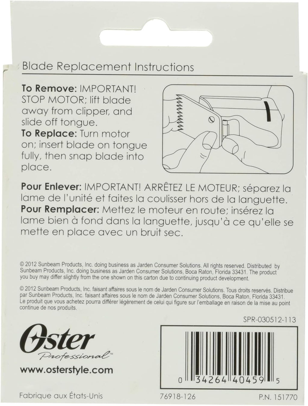 Oster Professional Replacement Blade for Classic 76 Size 2 & other Model Clippers, 76918-126