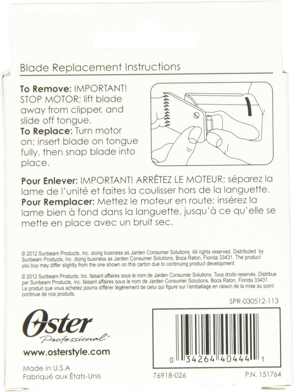 OSTER 76 CLIPPER BLADE  SIZE 000, 76918-026