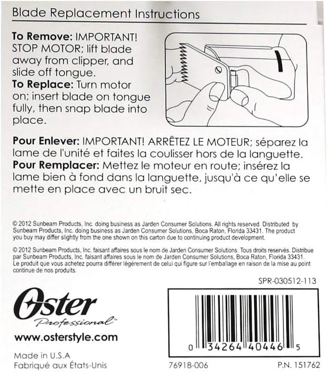 Oster  Classic 76 replacement blade Size 00000, 76918-006