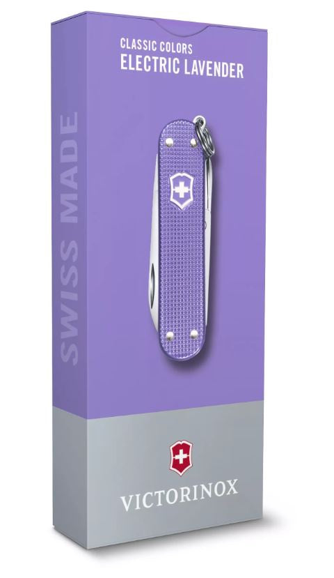 Victorinox Swiss Army Classic SD Alox 58 mm 5 Function Pocket Knife - Electric Lavender 0.6221.223G