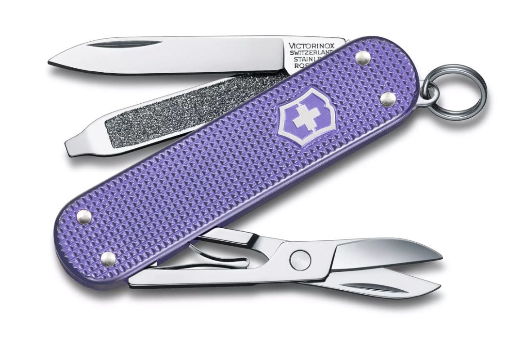 Victorinox Swiss Army Classic SD Alox 58 mm 5 Function Pocket Knife - Electric Lavender