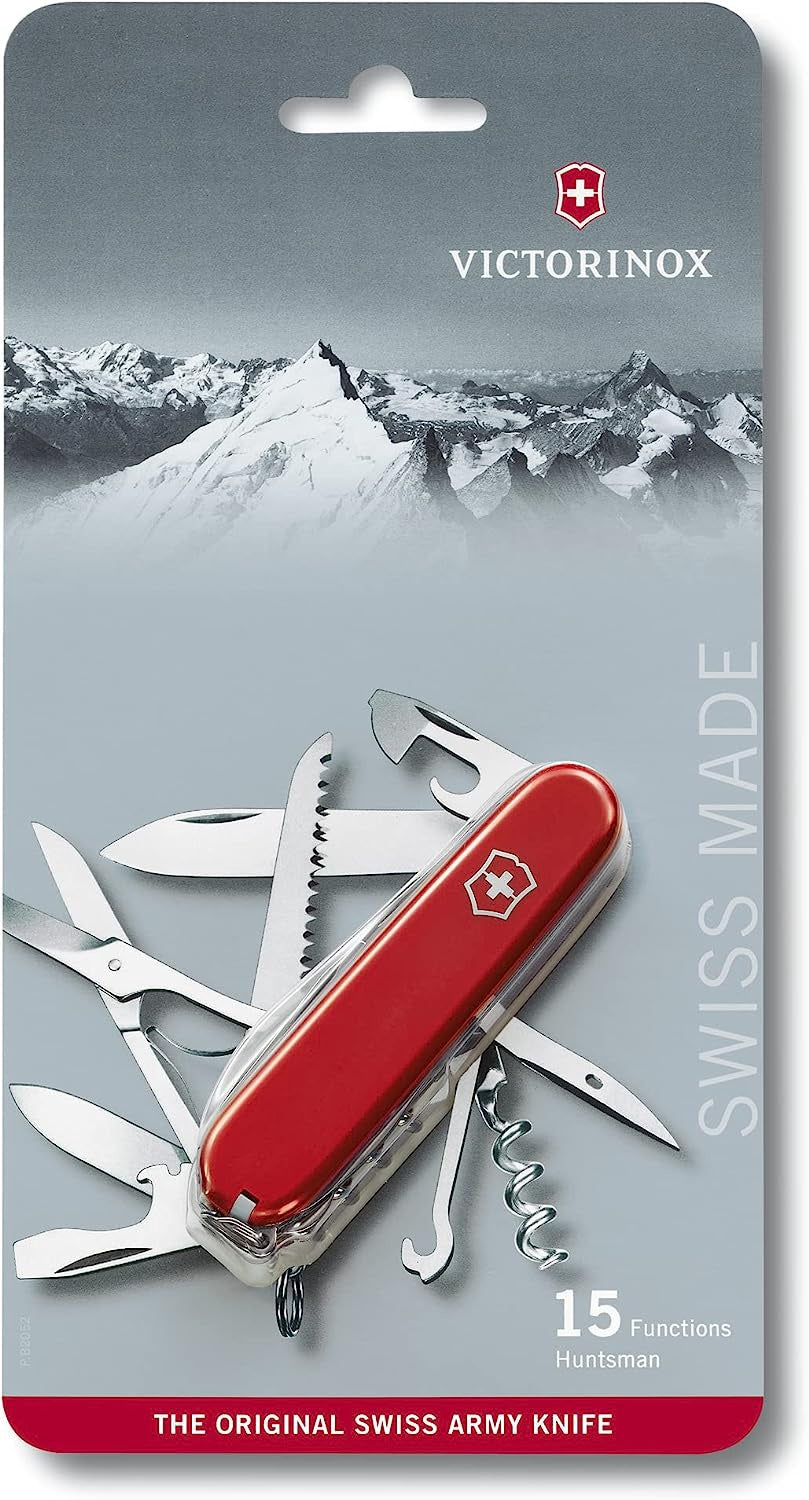 Victorinox Huntsman 91mm 15 Function Swiss Army Pocket Knife- Red- 1.3713