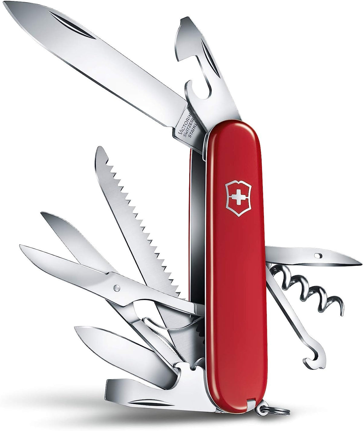 Victorinox Huntsman 91mm 15 Function Swiss Army Pocket Knife- Red- 1.3713