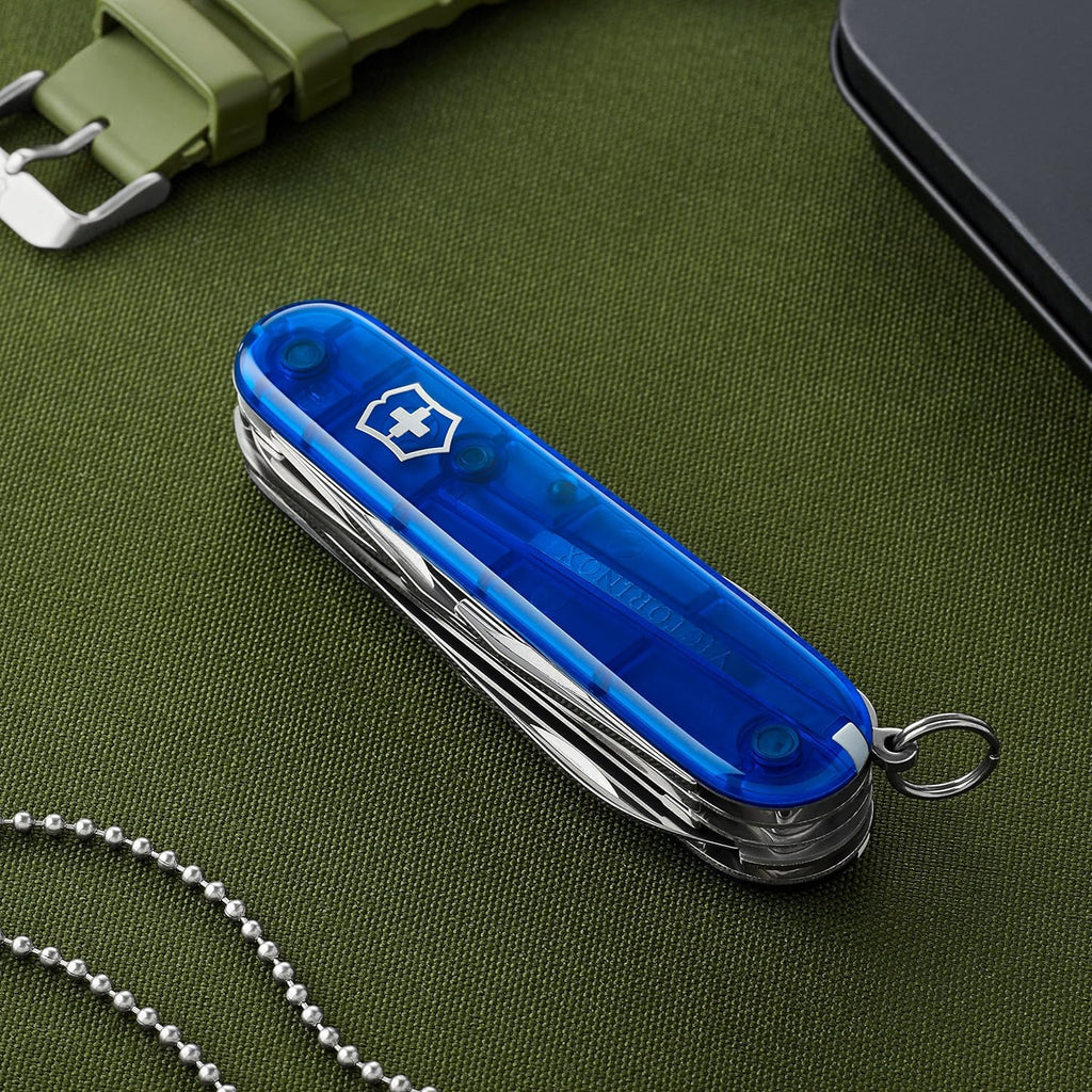 Victorinox Huntsman 91mm 15 Function Swiss Army Pocket Knife - Sapphire, 1.3713.T2