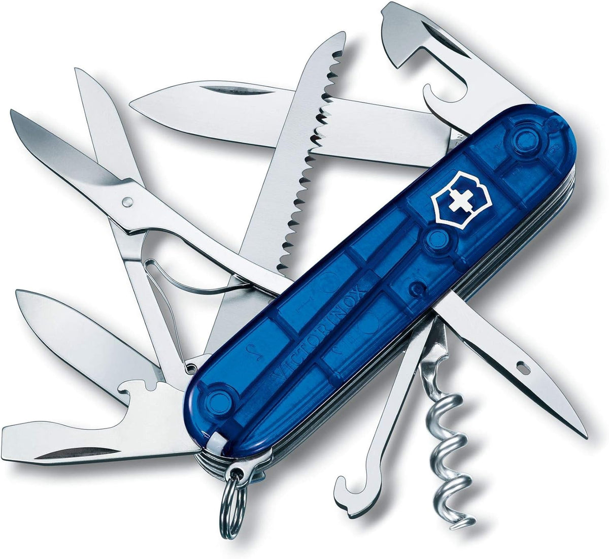 Victorinox Huntsman 91mm 15 Function Swiss Army Pocket Knife - Sapphire, 1.3713.T2-033-X1