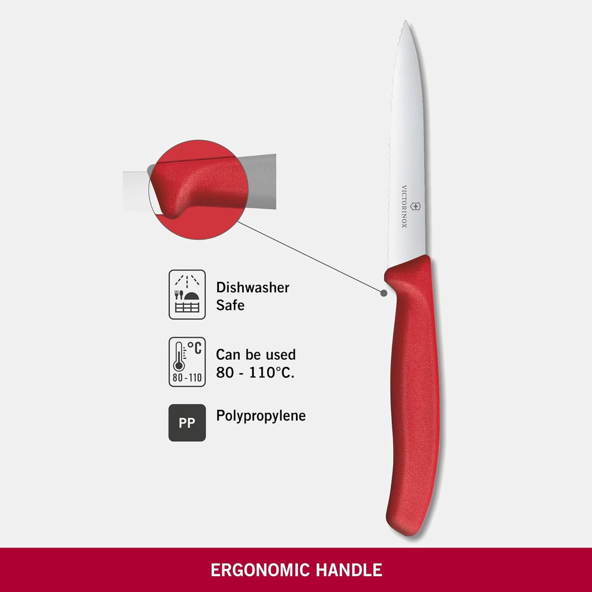 Victorinox Swiss Classic Serrated-Edge Paring Knife 3.94" (10 cm) - Red - 6.7731