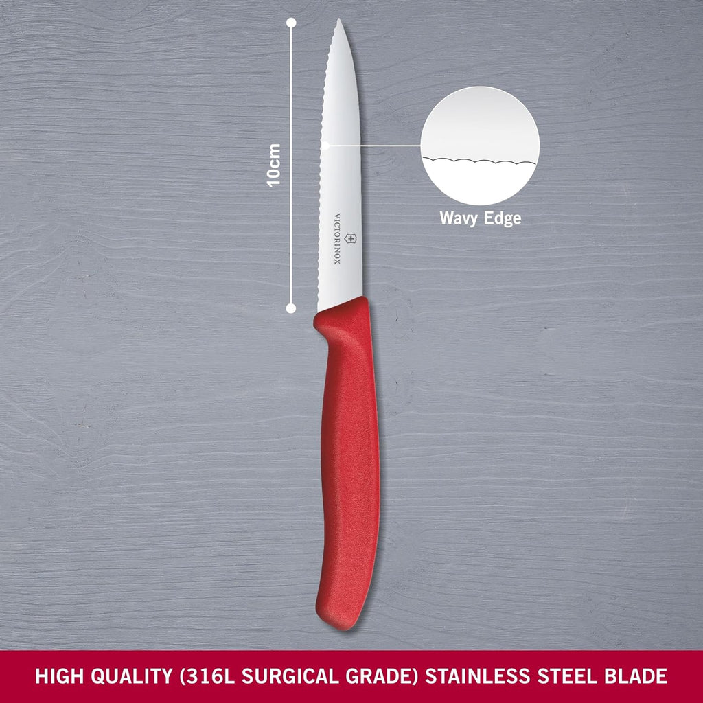 Victorinox Swiss Classic Serrated-Edge Paring Knife 3.94" (10 cm) - Red - 6.7731