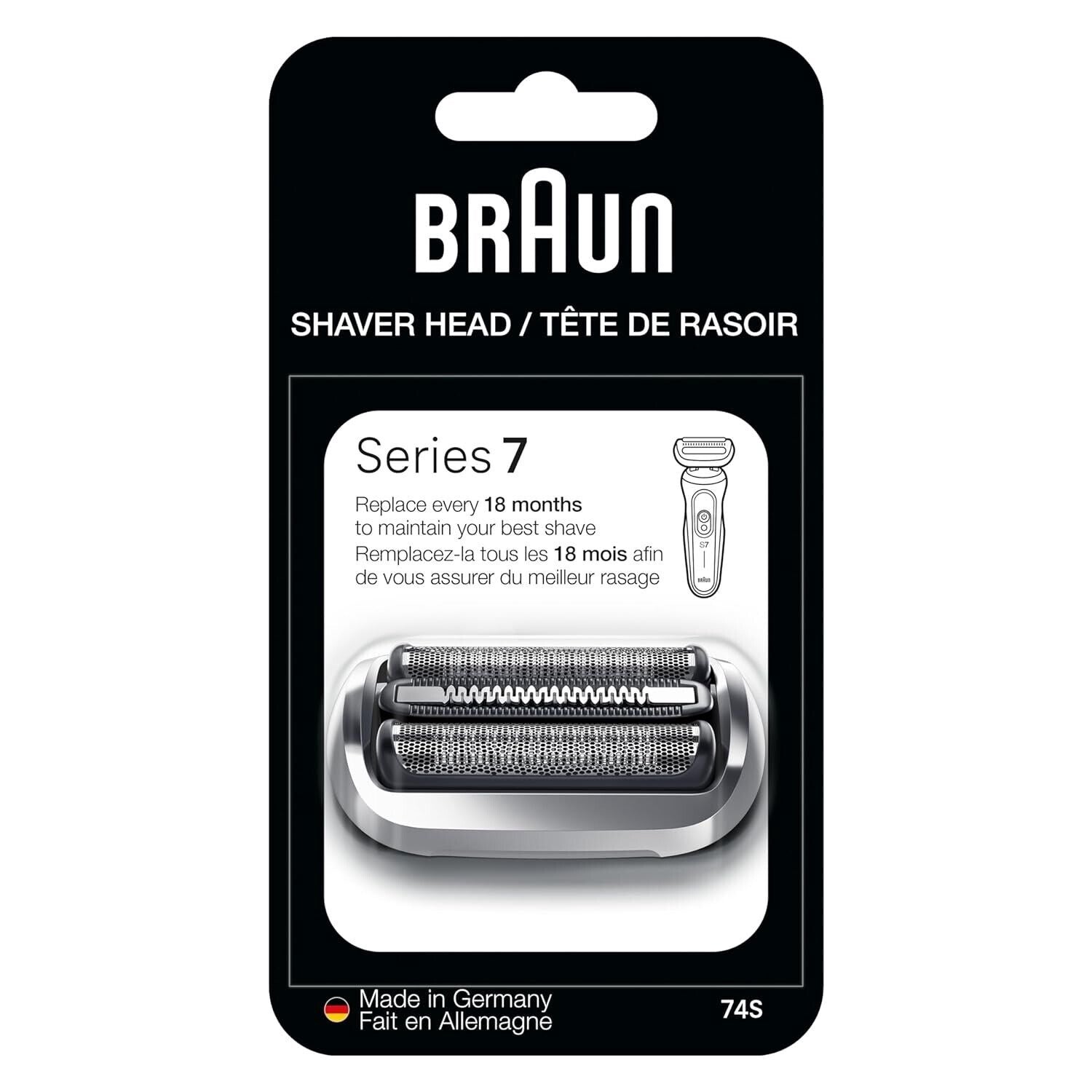 Braun Series 7 74S  Electric Shaver Replacement Head Silver
