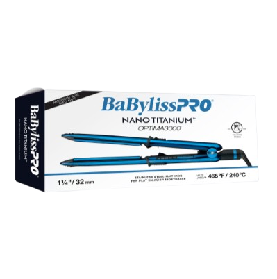 BaBylissPRO® Nano Titanium™ Prima Styling Flat Iron 1.25 inch Blue/Black BABSMB3000TC