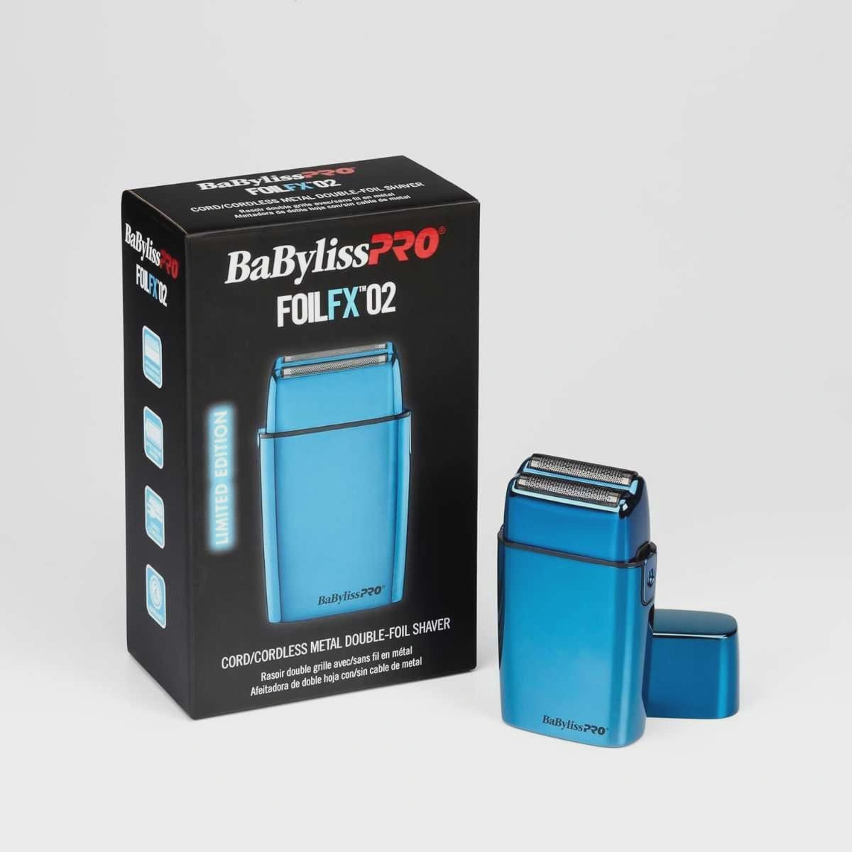 BaBylissPRO Blue Cord/Cordless Metal Double-Foil Shaver – FXFS2BL