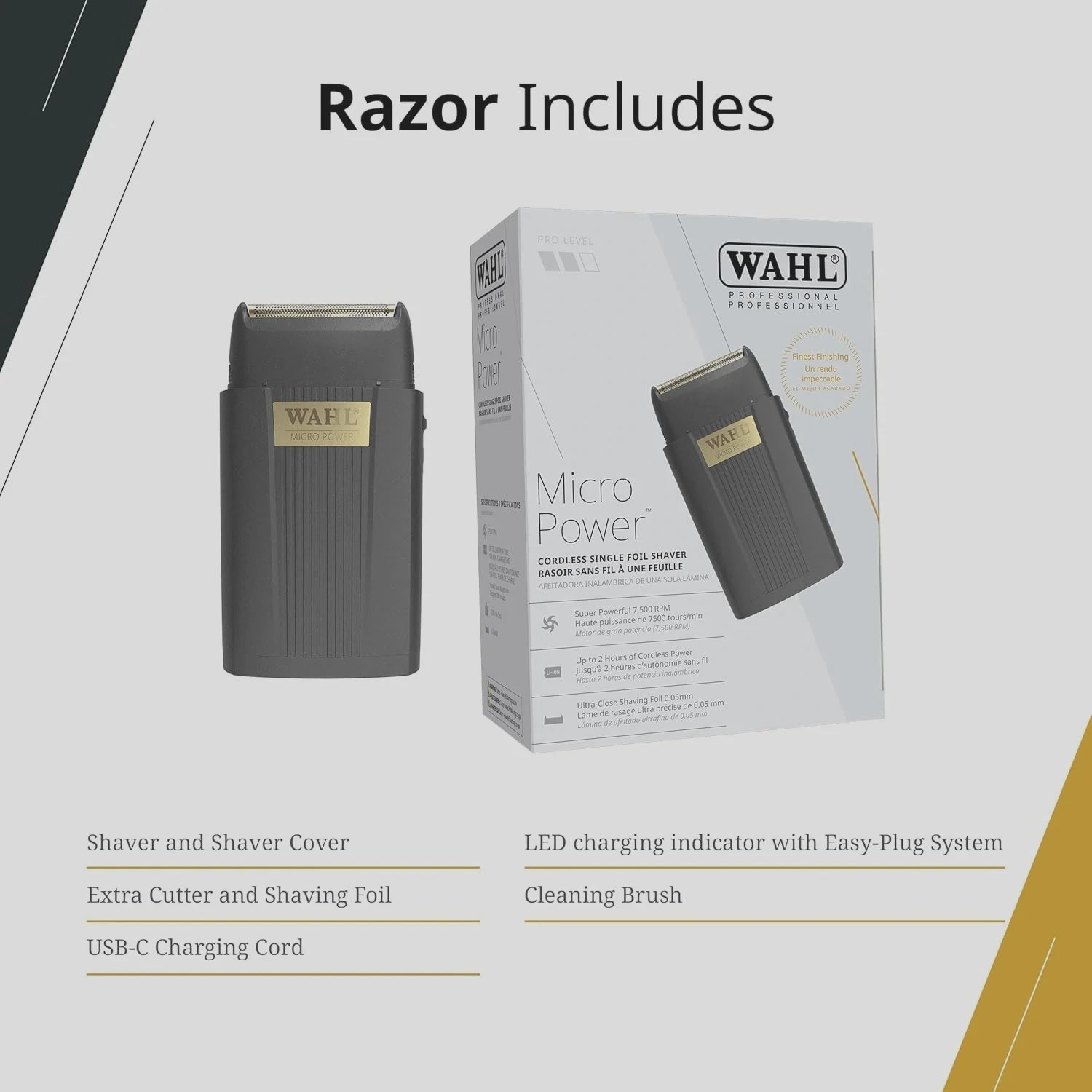 WAHL Micro Power Cordless Single foil shaver 55621