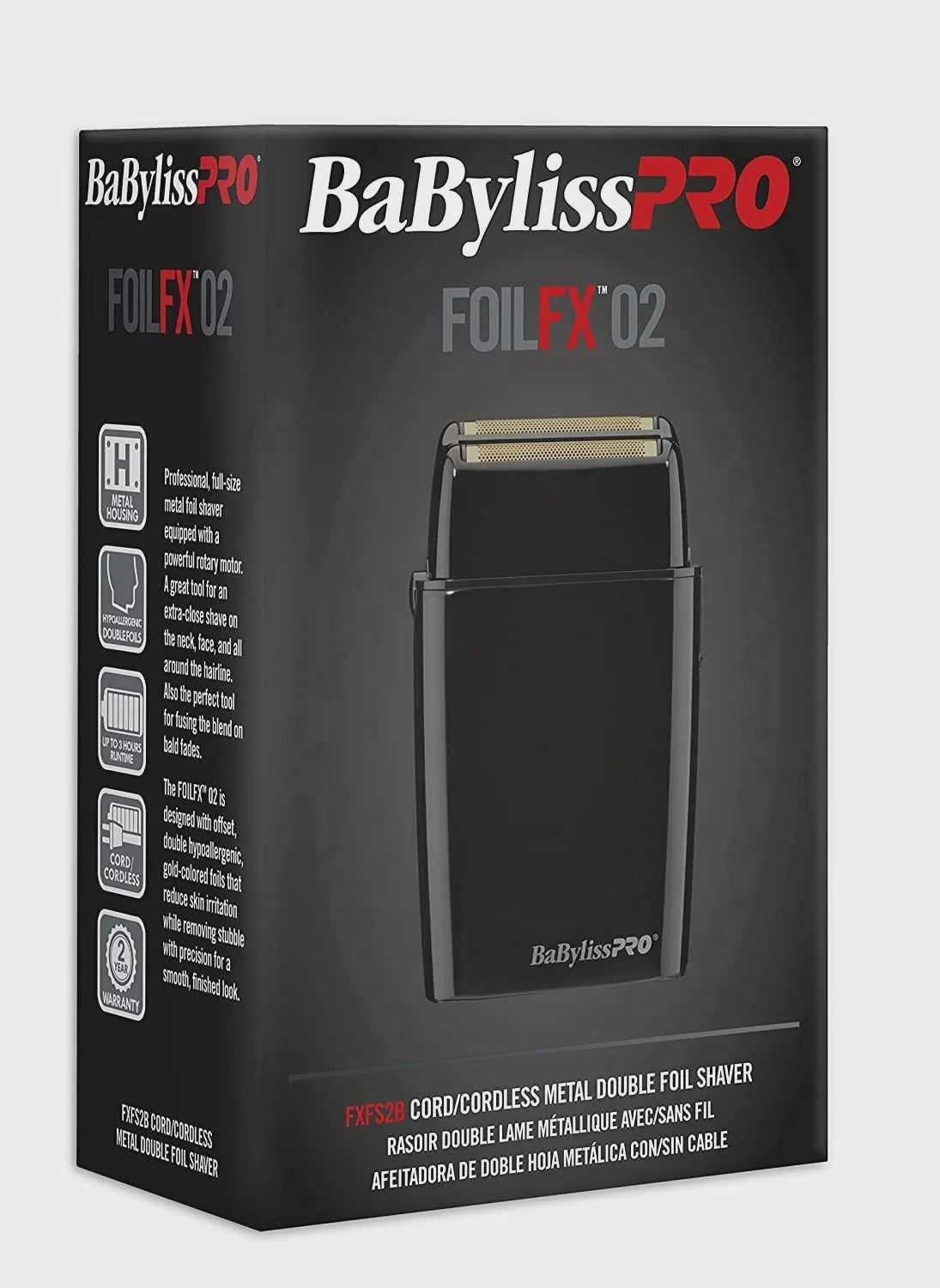 BPRO BlackFX Outlining Cord/Cordless Trimmer Black  + BPRO FoilFX02 Cordless Metal Double Foil Shaver, Black  FXTSMBPK