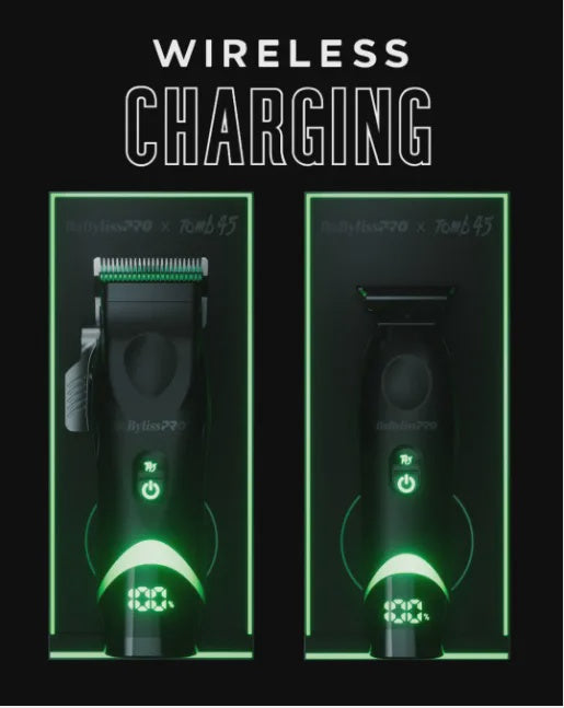 BaBylissPRO x Tomb45 Wireless Charging Clipper – Cordless Professional Barber Clipper with Charging Pad
