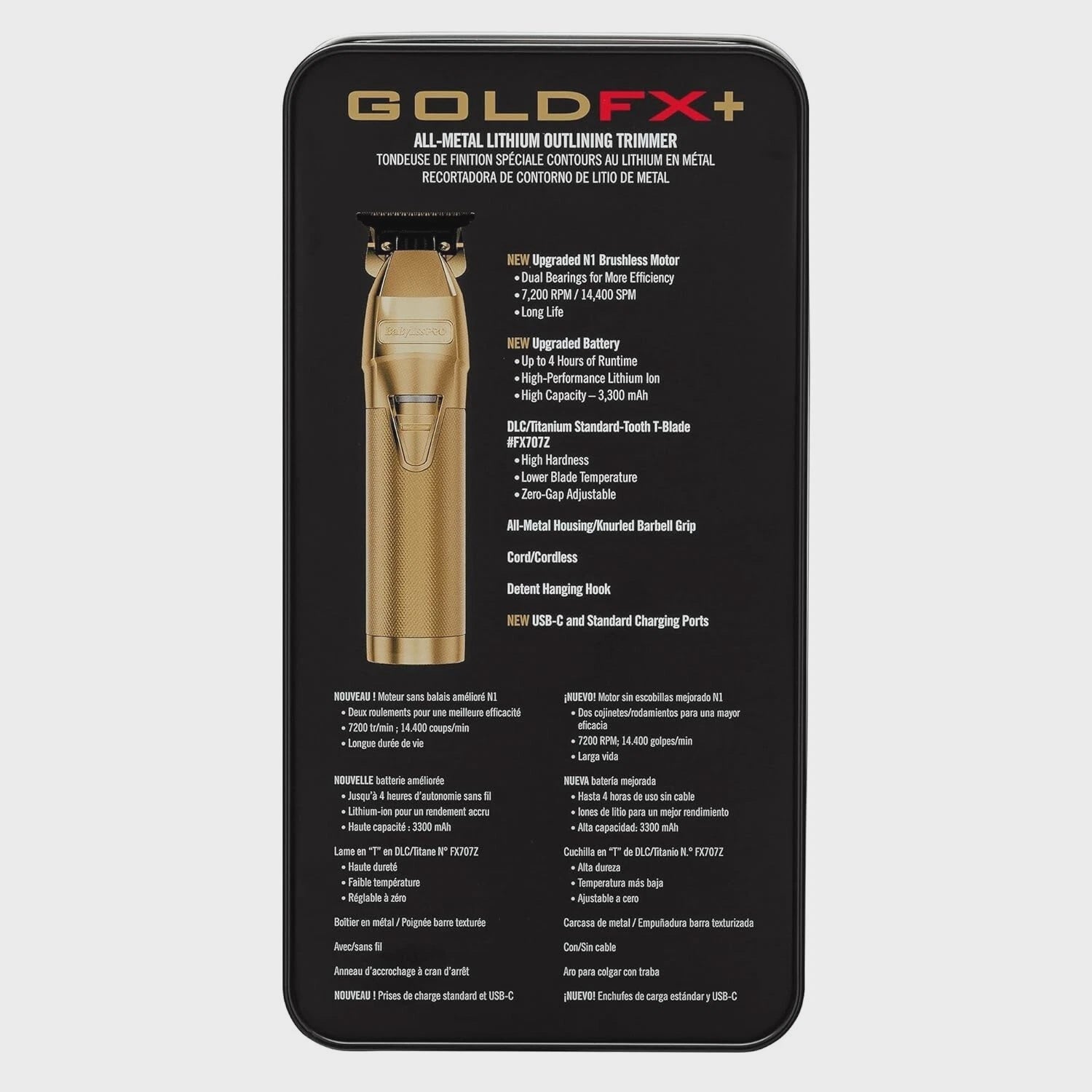BabylissPRO GoldFX Outlining Cord/Cordless Trimmer FX787NG