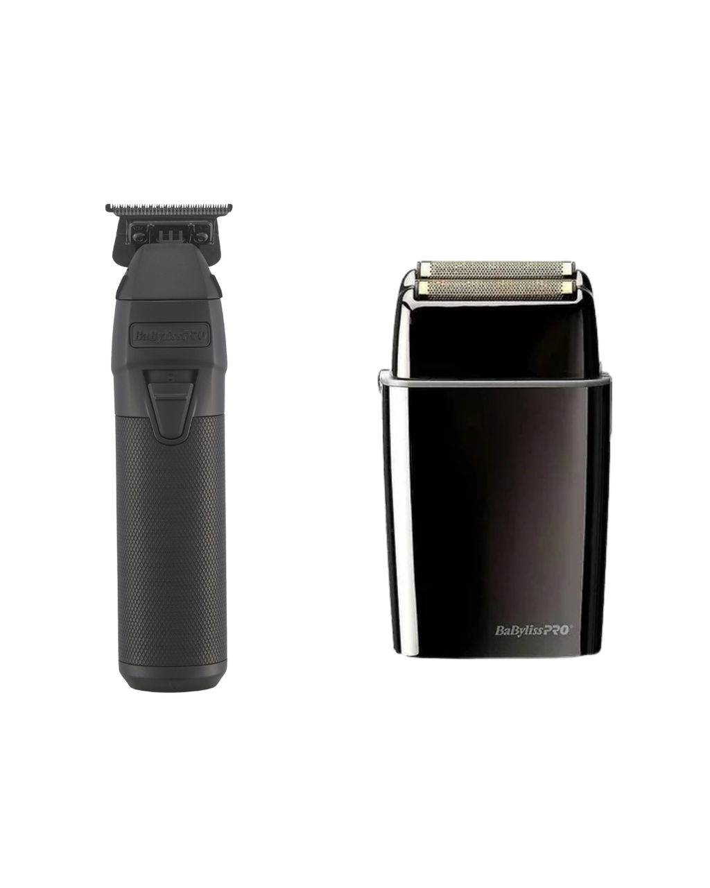 BPRO BlackFX Outlining Cord/Cordless Trimmer Black  + BPRO FoilFX02 Cordless Metal Double Foil Shaver, Black