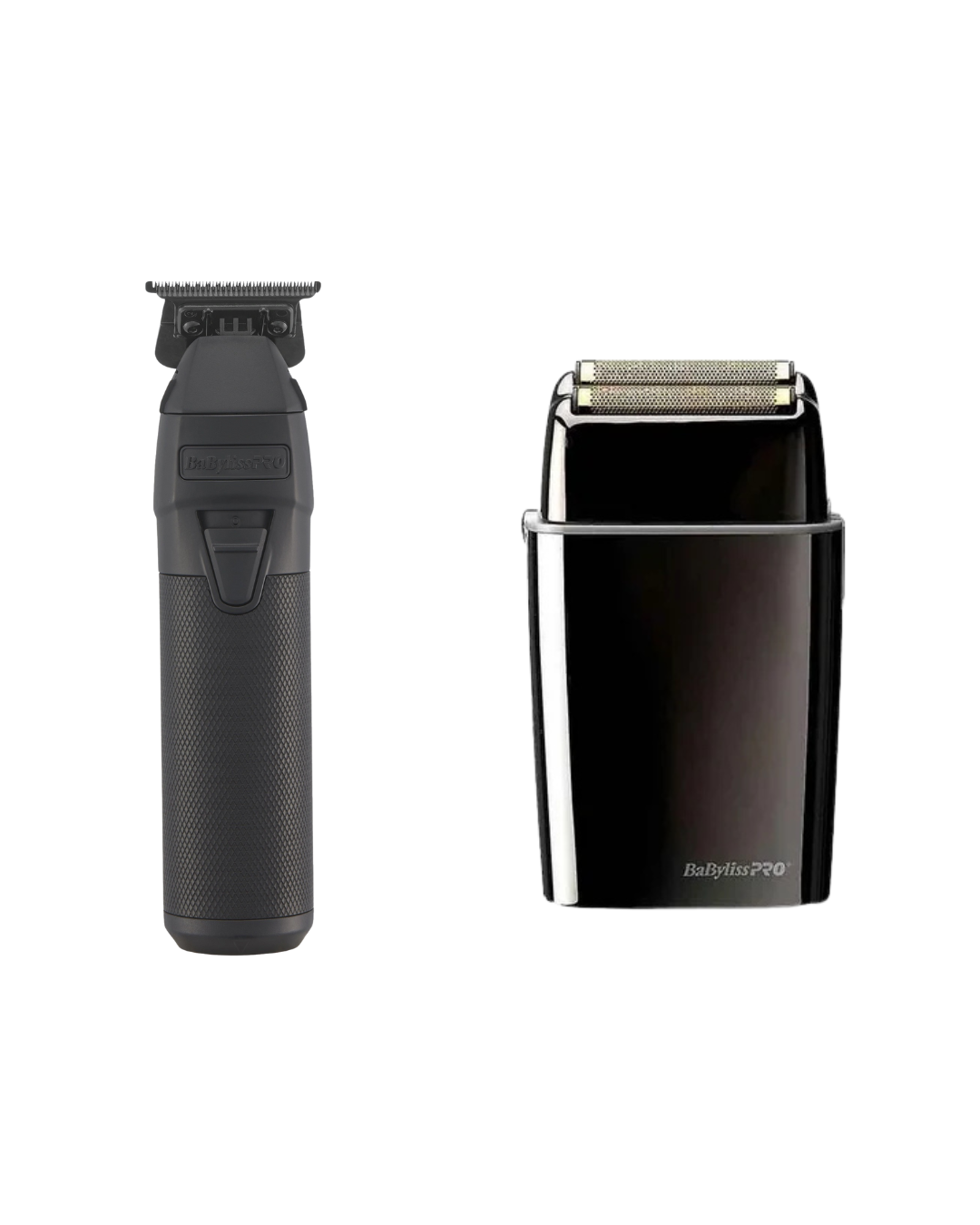 BPRO BlackFX Outlining Cord/Cordless Trimmer Black  + BPRO FoilFX02 Cordless Metal Double Foil Shaver, Black