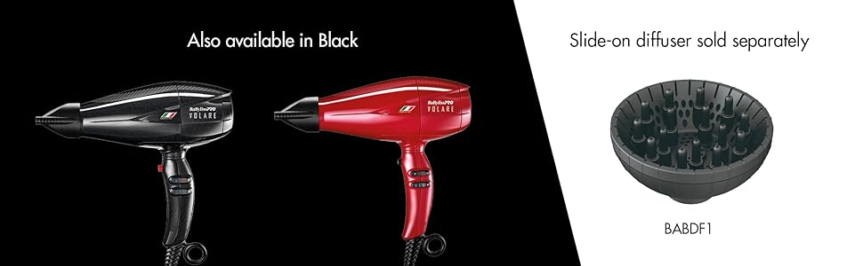BaBylissPRO Volare Nano-Titanium Ionic Hairdryer, Black, BABFV1C