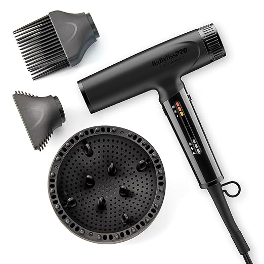 BaBylissPRO Nano Titanium Matte Black Light Ionic High-Speed Dryer BNTC9200MBC