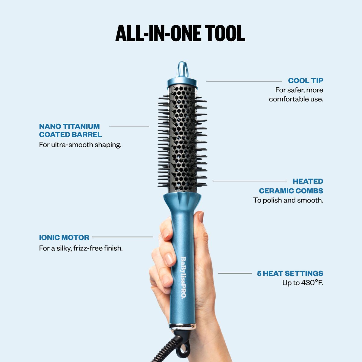 BaBylissPRO® Nano Titanium™ Ionic Styling Thermal Round Brush BNTHTB125