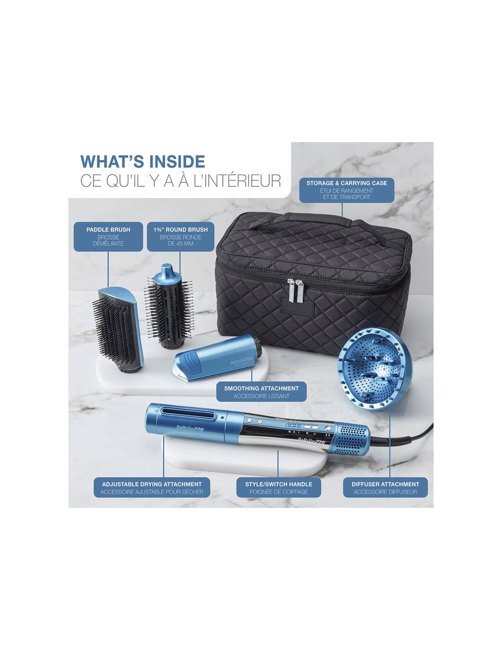 BaBylissPRO Nano Titanium STYLE/SWITCH Ionic Multi-Styler & Dryer 5PC Kit, BNTSS-5PKC with Bonus Dryer Curl Attachment