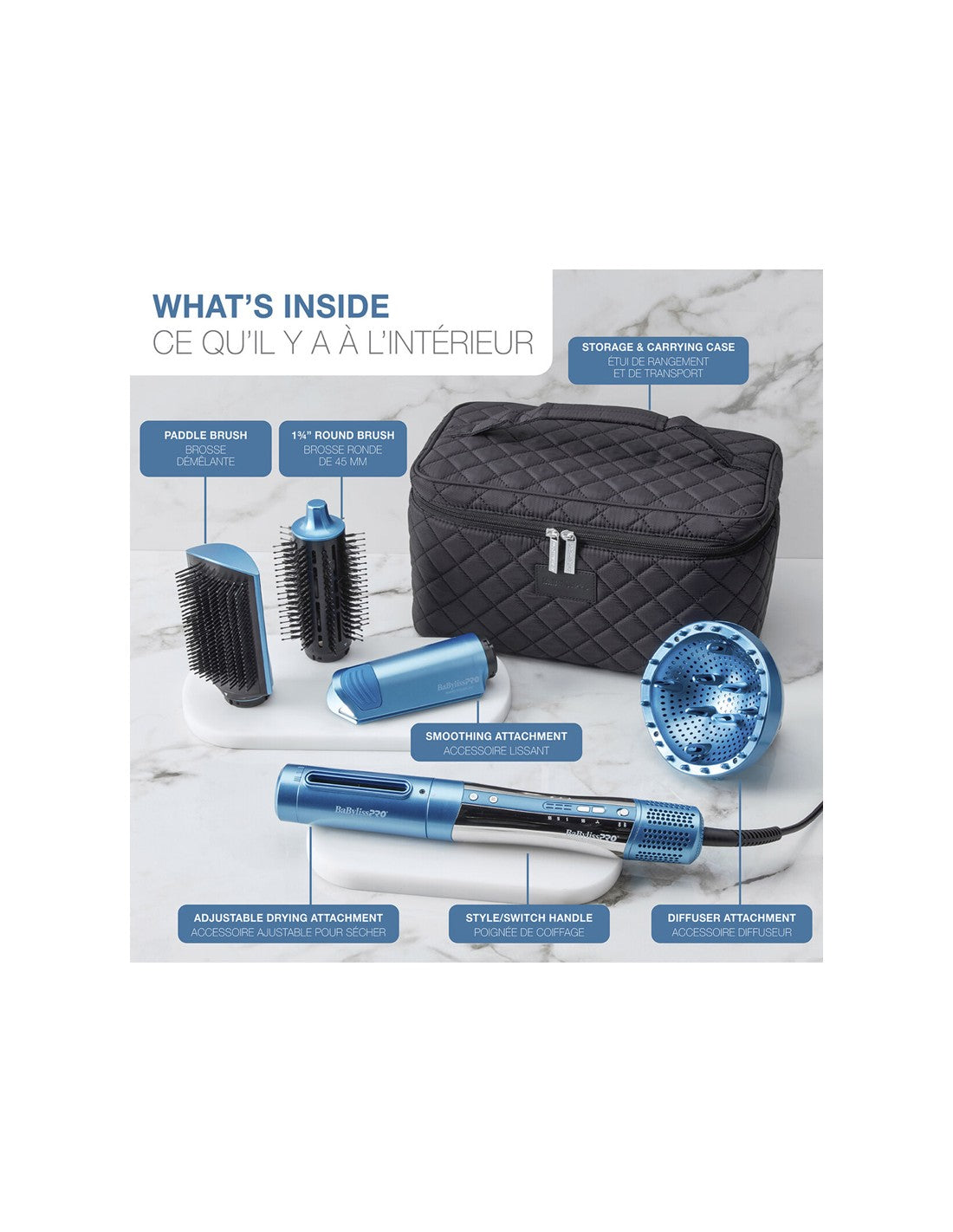 BaBylissPRO Nano Titanium STYLE/SWITCH Ionic Multi-Styler & Dryer 5PC Kit, BNTSS-5PKC with Bonus Dryer Curl Attachment