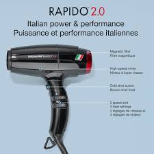 BabylissPRO Rapido 2.0 High Performance Professional Ionic Light Hair Dryer BRAP2C